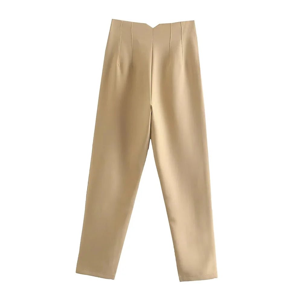 CALÇA VINTAGE DE CINTURA ALTA COM ZÍPER